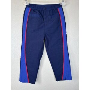 Peek-A-Babe Kids‎ Boys 3T Blue Red Track Pants Nylon Athletic Joggers VTG Y2K